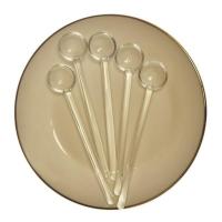 [14 5cm玻璃勺] 2支装 玻璃勺子透明长柄玻璃勺子水晶勺耐热婴儿奶粉勺茶勺咖啡杯调味罐