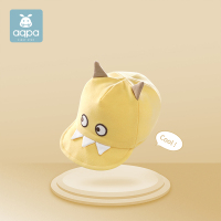 黄色 3-6个月 S aqpa宝宝帽子春秋季东洋绒鸭舌帽婴幼儿防嗮遮阳帽幼童卡通棒球帽