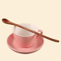 细柄圆勺 创意长柄咖啡勺子 日式绑线搅拌小木勺 木质复古蜂蜜勺多用宝宝勺