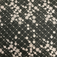 米白色(1米价格) 立体花边辅料网格刺绣蕾丝面料婚纱童装装饰布料居家衣服装饰配件