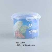 容量:3000ml透明密封款 大容量塑料圆形保鲜盒密封罐厨房谷物防潮储物相机奶粉罐透明款3L
