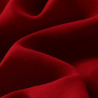01#中国红 方大丝绸真丝鬼绉面料桑蚕丝绸裙子裤子衬衫夏布料23姆宽幅皱