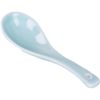 穿孔直勺 影青色陶瓷小勺调羹家用弯勺小汤勺高颜值瓢羹喝粥喝汤专用饭勺