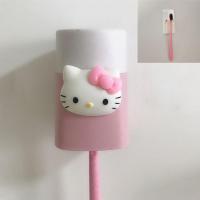 KT头单人挂杯(送1支小麦牙刷) 洗漱架牙刷杯儿童KT猫卡通壁挂式水杯情侣洗漱套装无痕浴室置物架