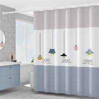 涤纶新款吊灯 浴帘宽80*高180(不带杆) 卫生间涤纶布浴帘套装免打孔隔断帘加厚洗澡帘浴室防水布防霉挂帘
