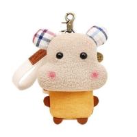 馒头兔布艺钥匙包-土黄 三色补丁驴滚滚布艺钥匙包原创可爱汽车钥匙包扣韩国女零钱小包包