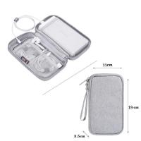 单层中号灰色适合手机+2W毫安充电宝 充电宝保护套数据线手机收纳袋卡通防刮耐磨20000毫安移动电源套