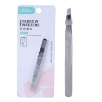 0169--眉夹--拍3送1 双头两用不锈钢黑色眉毛夹拔白头发毛镊子夹假睫毛钳粉刺暗疮扣