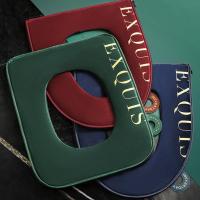 [圆形-方形随机一款颜色] 家用丝绒圆形方形马桶坐垫冬季坐便套马桶垫子坐便器垫圈底部防水