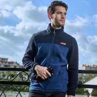 拼色蓝色 M 户外抓绒衣男女士秋冬冲锋衣内胆双面绒上衣男摇粒绒外套男装宽松