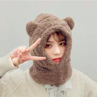 帽子 鹿角帽子韩版可爱女百搭秋冬季小熊围巾一体骑车保暖手套三件套潮