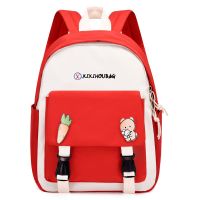 小号红色带徽章2-4岁 儿童小书包男女幼儿园小背包女童洋气时尚韩版潮流双肩包