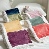 回馈款-颜色备注纯色无印花 70*100 小熊盖毯法莱绒毛毯秋冬羊羔绒毯子空调毯午休闲毯婴儿毯童毯加厚