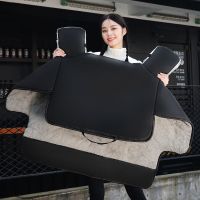 纯黑[侧翼加宽加绒+口袋] 电动车挡风被冬季加绒加厚秋冬天防水电瓶车遮风防寒护膝防风罩