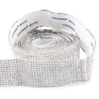 白色 2排/0.4cm宽/1米 水钻条链条DIY自粘服装辅料包包鞋子裤子侧边贴钻手工凉鞋车内饰