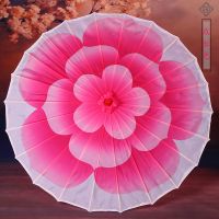 [玫红色] [70m竹竿普通版] 古典工艺伞舞台表演跳舞舞蹈伞摄影拍照幼儿茉莉花旗袍走秀道具伞