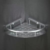 (打孔款)单层三角轻薄款 浴室三角置物架厕所洗手间收纳架太空铝免打孔壁挂厨房淋浴房架子