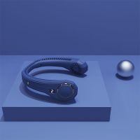 深蓝色 4000毫安+三档调节+数字显示 挂脖风扇便捷式迷你小风扇USB充电冷大风力懒人挂颈脖子电扇静音