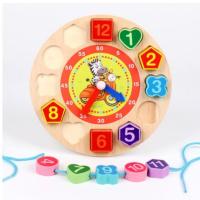 小斑马串珠时钟 儿童益智玩具1-2-3-4周岁串珠积木形状配对宝宝积木玩具数字拼图