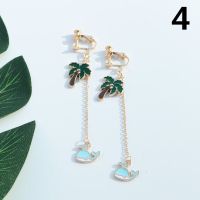 款式4 萌萌哒吊耳小公主小孩日韩版儿童耳夹耳挂耳坠耳饰品创意夹式潮流