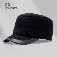 黑色款[保暖加绒加厚/一帽两用] 富贵鸟平顶帽子男冬季中年老年人款保暖加厚加绒防寒防风防雪立体