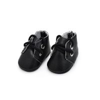 黑色皮鞋(软) 20厘米棉花娃娃 娃鞋 20厘米棉花娃娃小皮鞋30cm关节玩偶胖娃咪露小用品换装配件