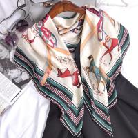 十匹马白色 真丝方巾丝巾90桑蚕丝夏天薄款防晒披肩空调房围巾旅游拍照大方巾