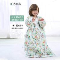 懮-火烈鸟[前4层后2层] 70[建议身高55-75厘米] 南方生活婴儿睡袋春秋夏季薄款宝宝纱布睡袋幼儿童防踢被神器四季