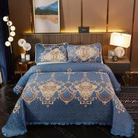 皇家风范 单床盖150*200 水晶绒保暖床盖单件双层加棉四季盖毯双人防滑毯绗缝床单大炕毯