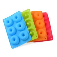 糖果红 6连甜甜圈模具 甜甜圈模具6连蛋糕模具慕斯点心烘培DIY硅胶模具果冻冰块模具家用