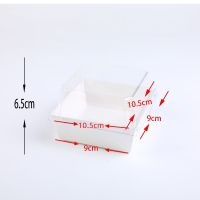 小正方 纯白款 100套 100套三明治班戟包装盒天地盖泡芙面包长方正方形肉松小贝蛋糕盒