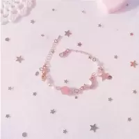 单拍星月手链 手表+电池（收藏优先发货） 手表儿童女小公主粉夜光可爱学生闺蜜数字石英电子表卡通韩版日系
