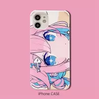 Q版粉发少女[小羊皮] 苹果 6/6s Q版少女苹果12手机壳皮纹iphone11pro/Xr软Xsmax/6s/8女7
