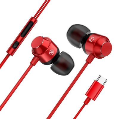 中国红 Type-C扁头接口 OPPOreno5pro耳机线原装reno4 reno3pro r17pro type-c