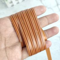 10号浅棕宽条纹扁线 1斤 棕色黑条纹扁线塑料藤条藤椅编织吊篮修补小筐子提篮材料编织绳PE