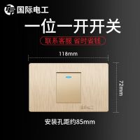 一位一开 国际电工118型暗装开关面板10孔15孔20孔1开双控多孔家用电源插座