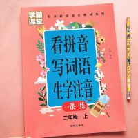 二年级上册 看拼音写词语二年级上下册生字注音人教版 小学二年级拼音作业本