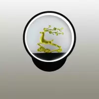 黑色暖光 圆形祥鹿 壁灯led卧室床头灯现代简约北欧轻奢壁灯客厅走廊过道墙壁灯