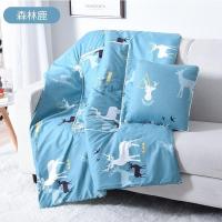 森林鹿(升级芦荟棉特厚款) 小号特厚40*40展开100*150 汽车抱枕被子两用四季通用可爱卡通图案冰丝被子丝绵被枕头