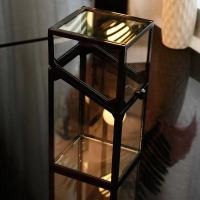 (玻璃黑色 )四边刷筒不带珍珠 玻璃化妆刷收纳盒ins北欧风防尘带盖透明眉笔眼线笔筒珍珠刷子桶