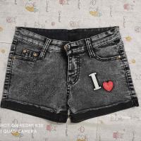 黑灰色610 26(建议80-90斤) 牛仔短裤女2021夏季外穿高腰弹力显瘦大码mm时尚休闲裤宽松刺绣潮