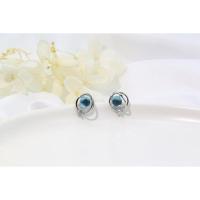 梦幻星球耳钉 梦幻星空蓝色水晶耳钉气质高级感女星球月亮五角星星耳环耳饰耳坠