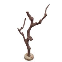 20厘米1个 造型随机 原木树杈带底托摆件 书架客厅茶几摆设 手工天然把玩首饰实木支架