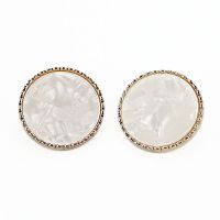 圆形白色 送针线 18mm(5颗) 金属高档圆形羊绒毛呢大衣扣子女风衣花纹方形衣服配件装饰黑白色