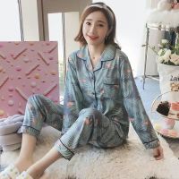 优质:灰色小仙鹤 M (建议80-95斤) 睡衣女春秋冬学生ins韩版纽扣开衫月子服长袖休闲外穿家居服套装