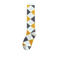 白黄 (1双装) 均码--关注收藏优先发货 3双装菱格小腿袜女袜子ins潮韩版春秋季款长筒袜jk制服日系学院风