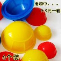 蓝色 母子硅胶拔罐器6罐 加厚家用拔火罐气罐胶皮罐罐 吸湿罐 易罐