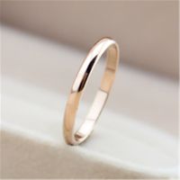 玫瑰金色 美号3号 钛钢光面素圈情侣戒指一对女韩版学生简约潮ins指环小指食指戒子