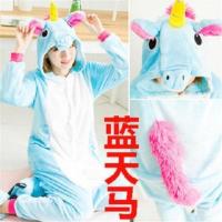 兰天马无鞋 S 适合身高145-155 爱情公寓法兰绒如厕版灰色哈士奇卡通连体睡衣家居服演出服学生款