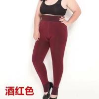 酒红加绒加厚[500克] 中码[90-130] 特大码一体裤加绒加厚打底裤女士冬季高腰外穿超厚保暖七彩棉裤